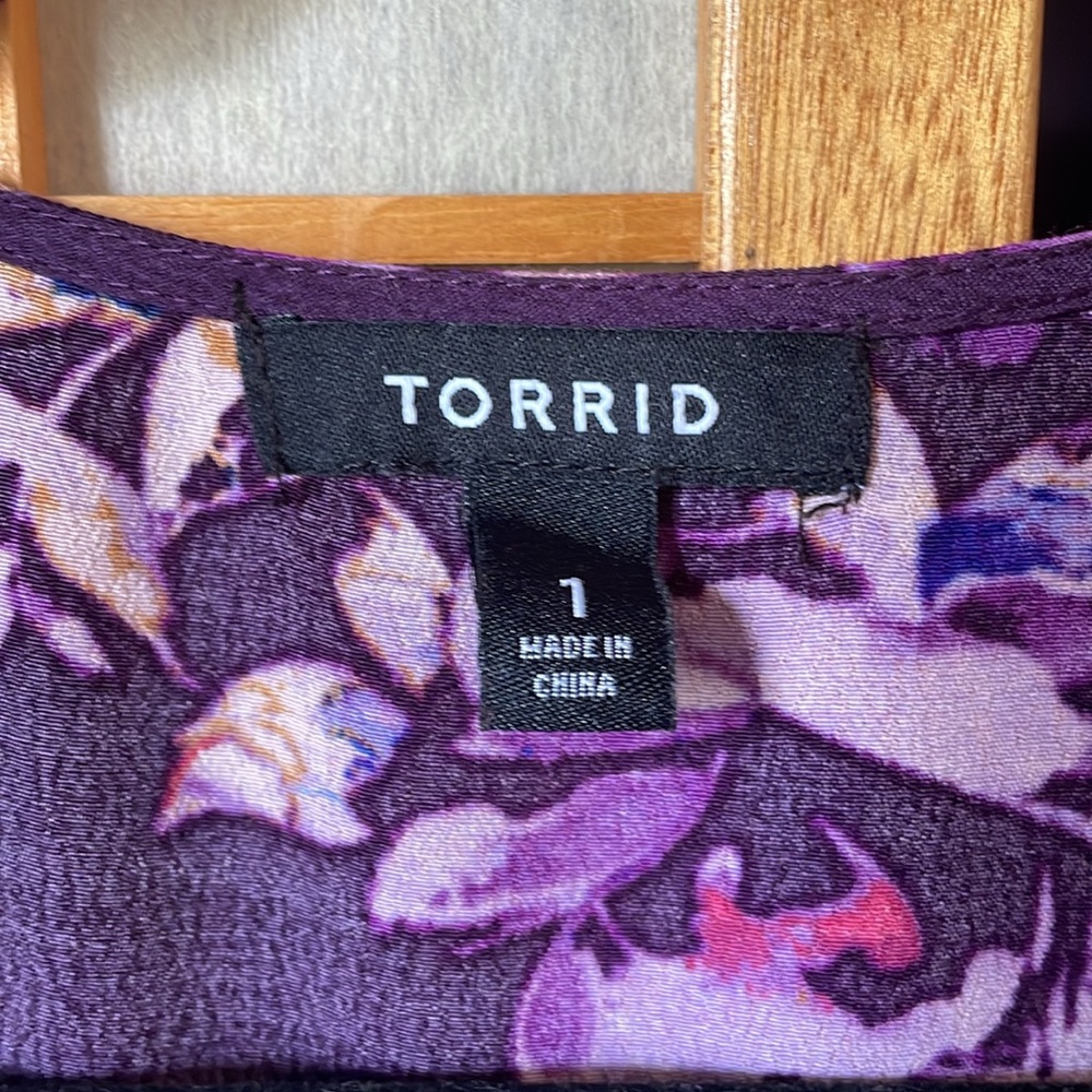 Torrid Floral Print Fringe Kimono in Waters Edge Size 1x (14 - 16) - Picture 2 of 13